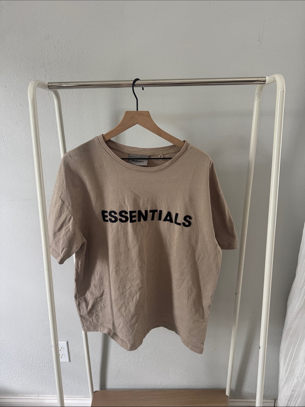 ESSENTIALS Taupe Short Sleeve Logo Tee